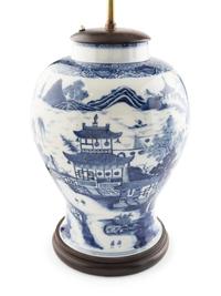 Two Chinese Export Blue and White Porcelain Jars