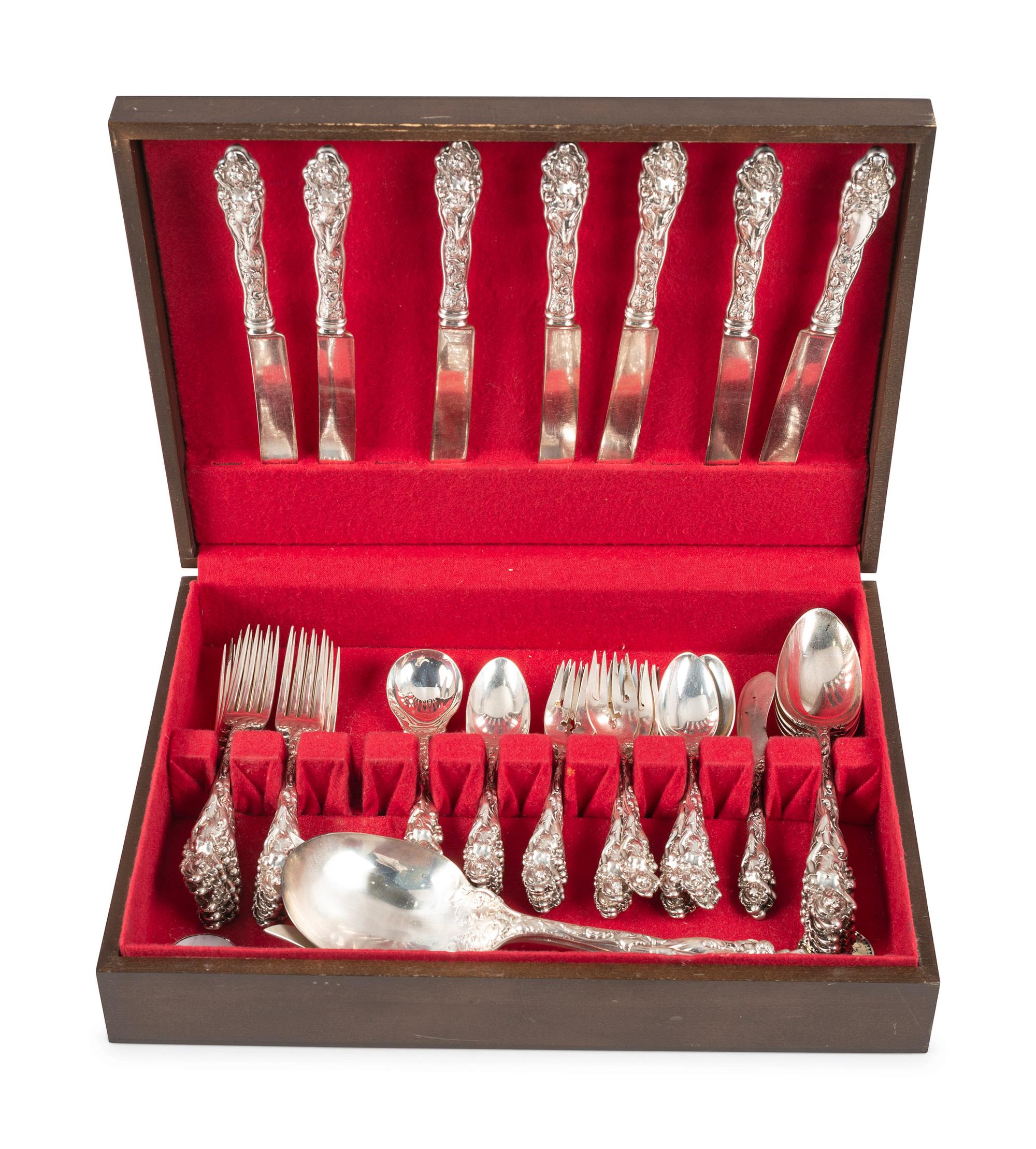 A Reed and Barton 'Love Disarmed' Silver Flatware Service