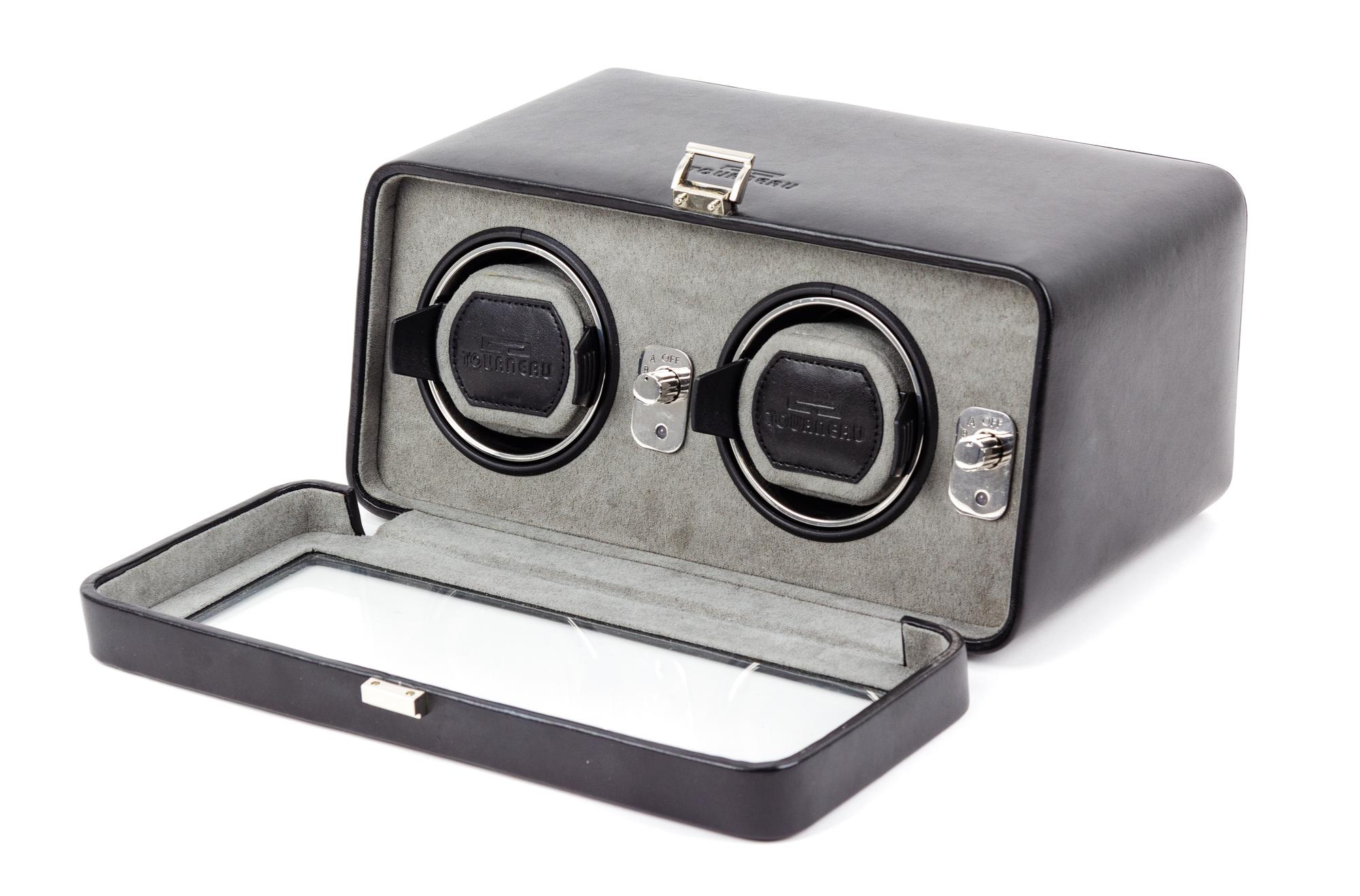 A Wolf Dual Operation Watch Winder Height of case 8 x width 11 1/2 x depth 5 1/2 inches. — LATE 20TH CENTURY