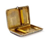 A Russian Shaded Enamel Silver-Gilt Cigarette Case