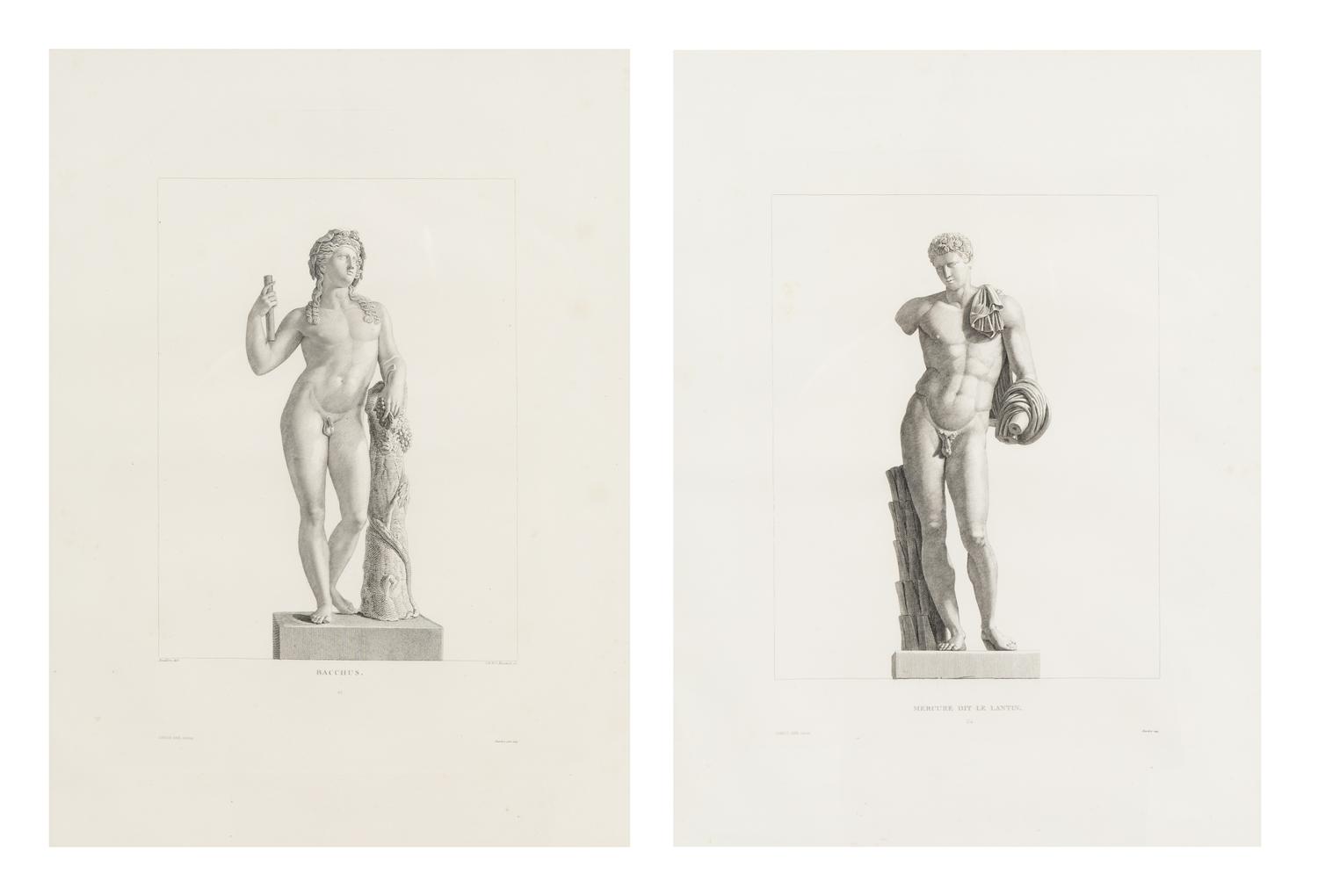 Two Neoclassical Engravings of Antique Statues
