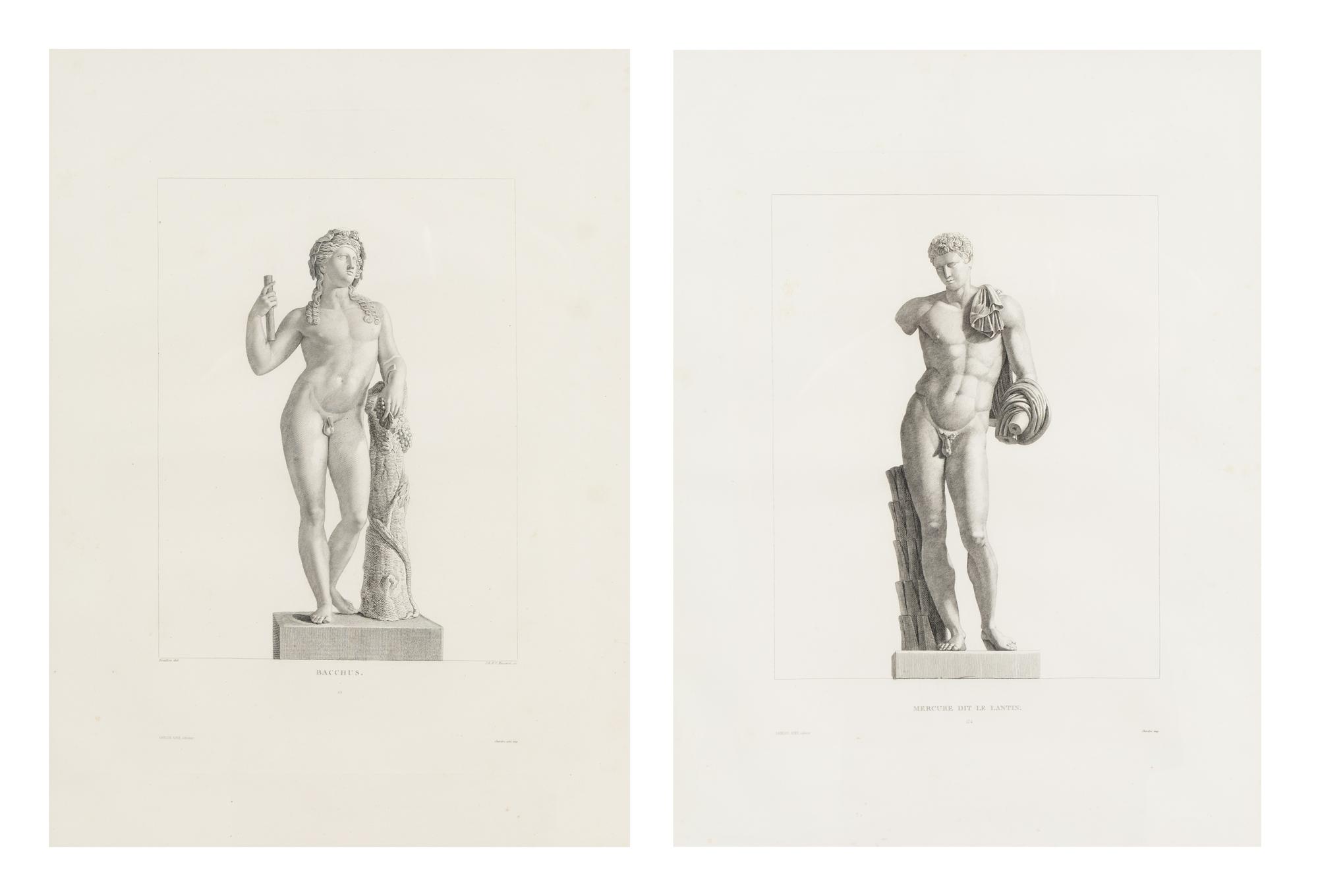 Two Neoclassical Engravings of Antique Statues