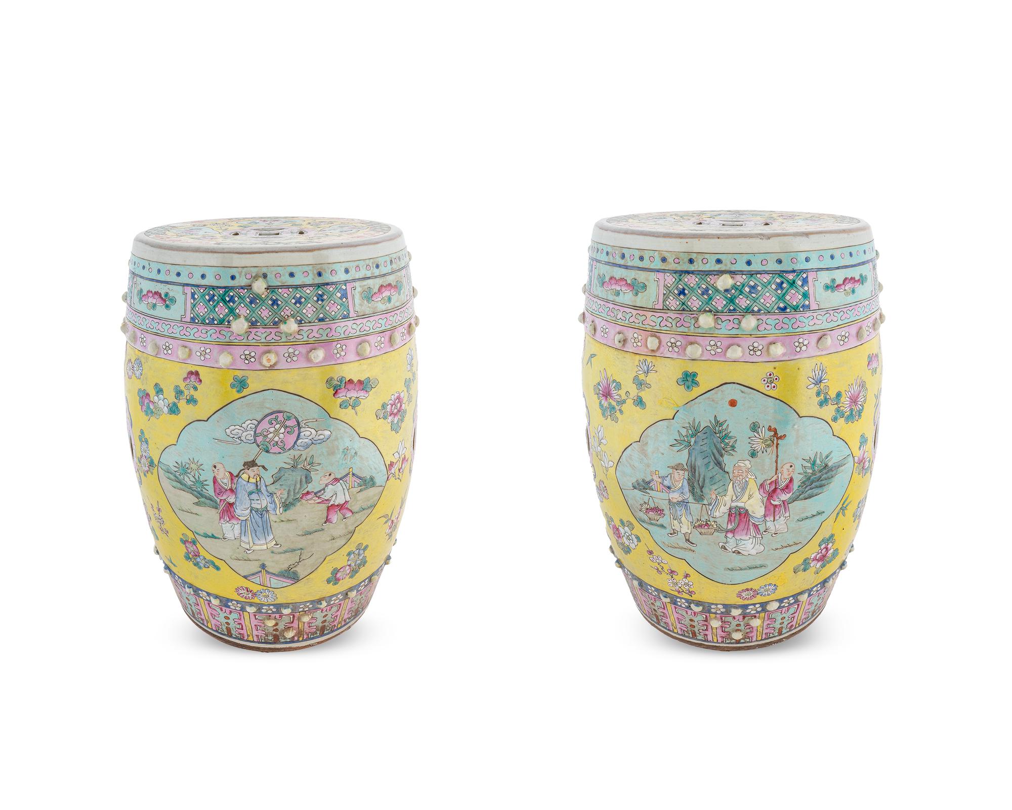 A Pair of Chinese Porcelain Garden Seats — 20TH CENTURY