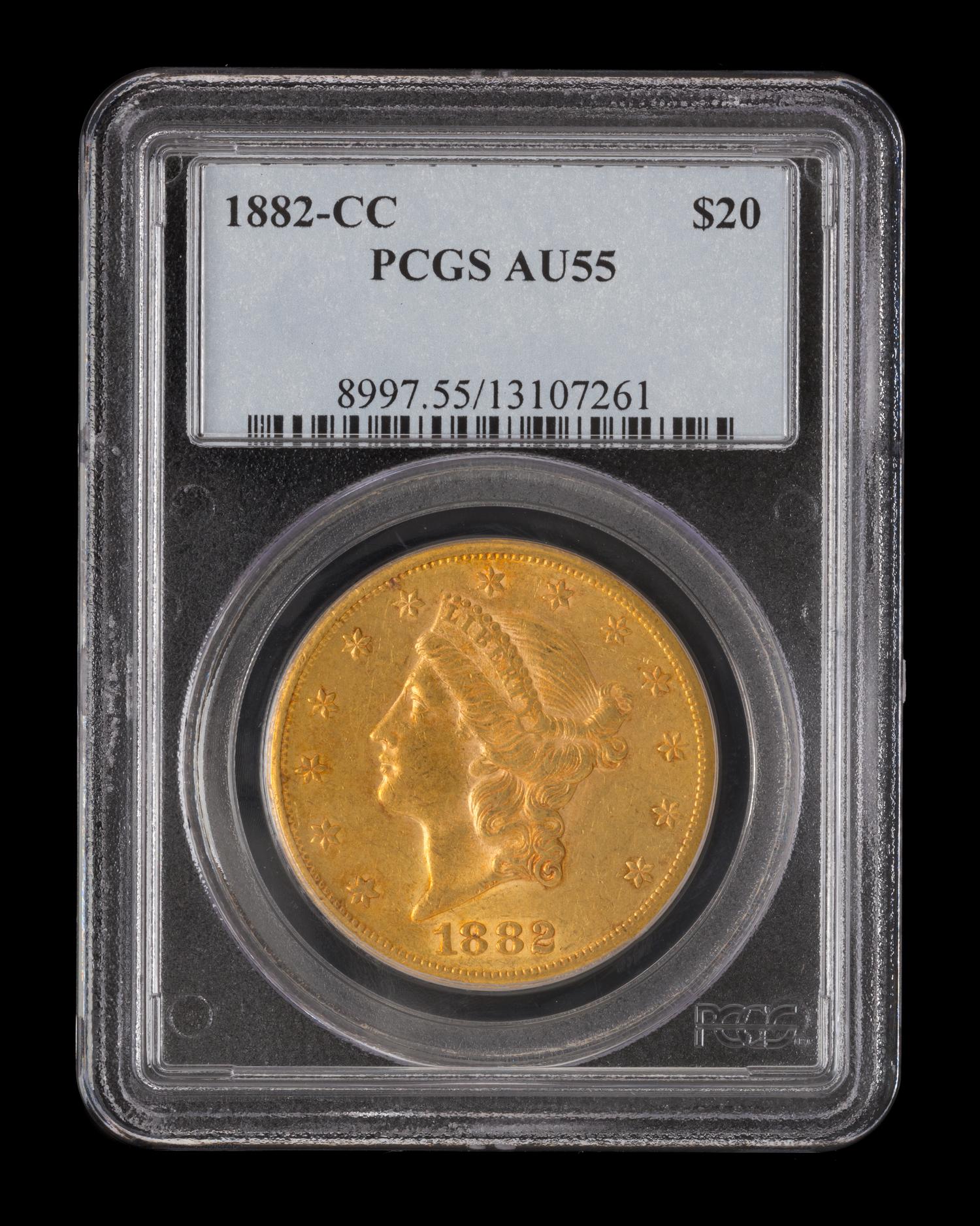 A United States 1882-CC Liberty Head $20 Gold Coin