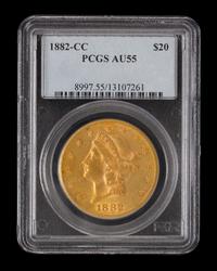 A United States 1882-CC Liberty Head $20 Gold Coin