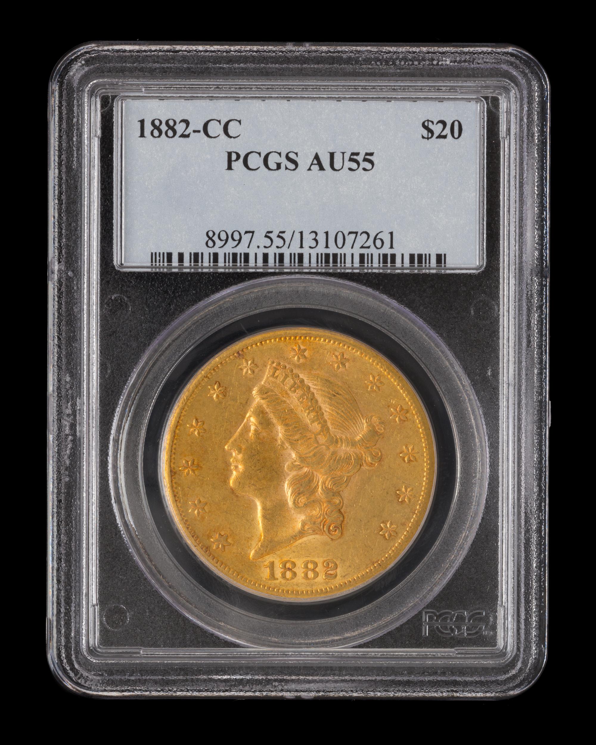 A United States 1882-CC Liberty Head $20 Gold Coin