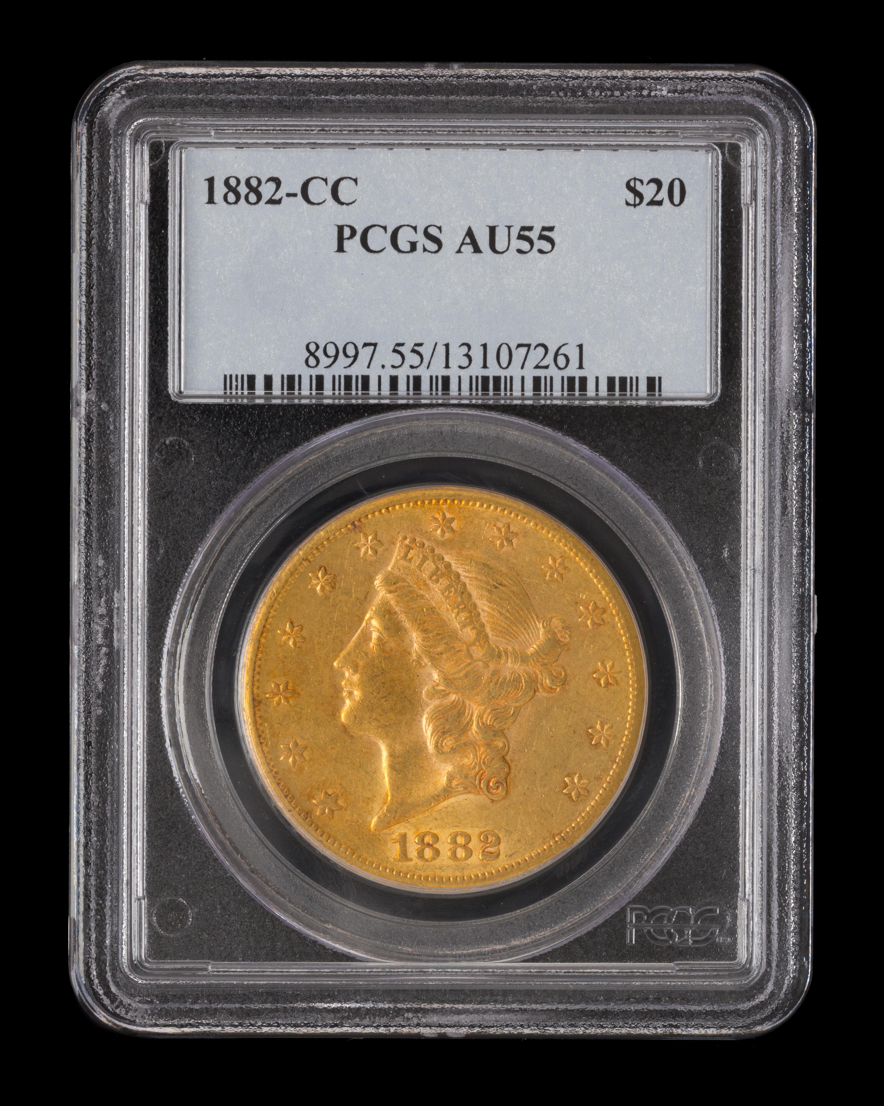 A United States 1882-CC Liberty Head $20 Gold Coin