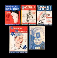 A Group of Baseball Magazines and Ephemera Including Lou Gehrig and Joe DiMaggio,
