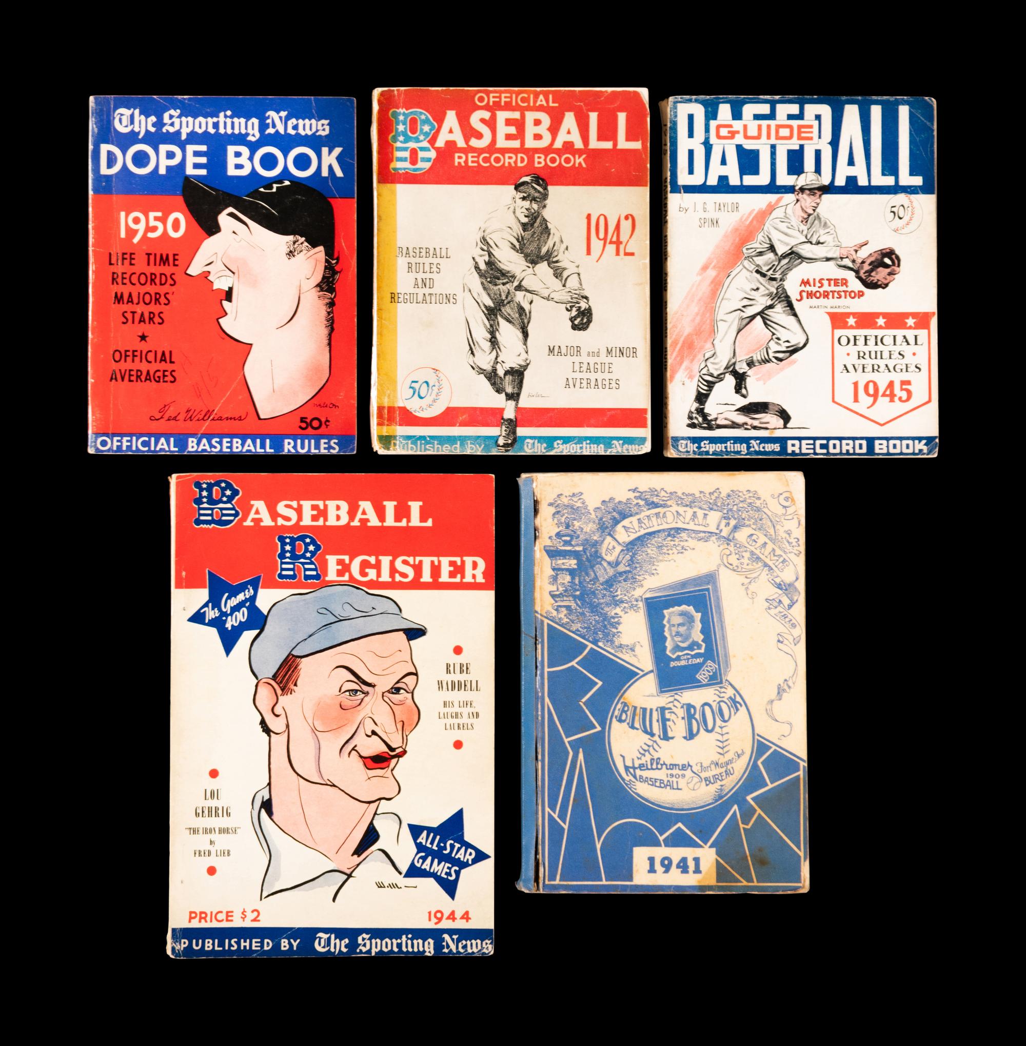 A Group of Baseball Magazines and Ephemera Including Lou Gehrig and Joe DiMaggio,