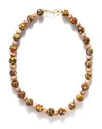 A Roman Splashed Mosaic Glass Bead Necklace