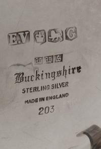 A Pair of English Silver Sauce Boats, Edward Viner Ltd., Sheffield, 1949, Buckingshire pattern, with ladle and underdish.