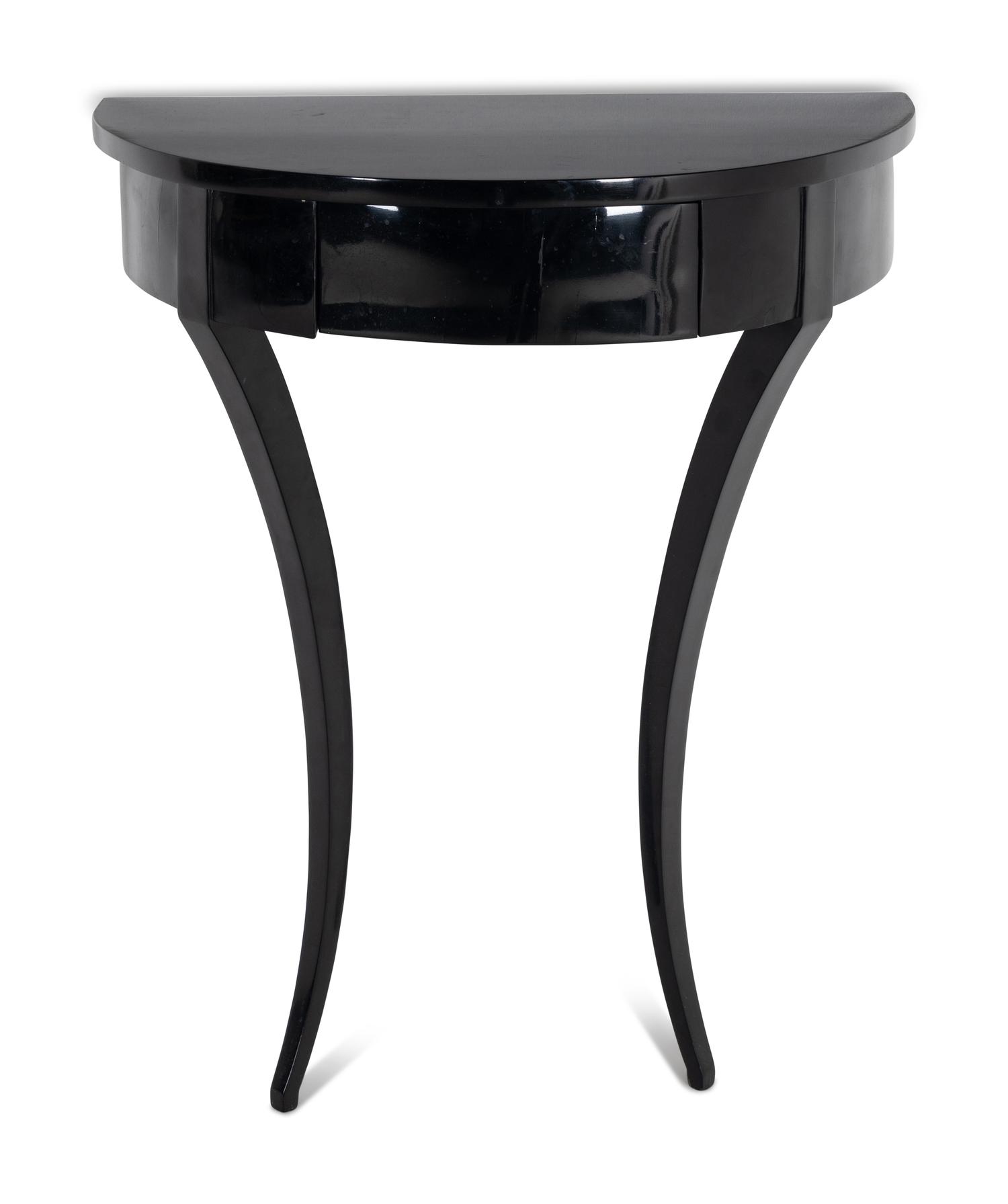 A Biedermeier Black-Painted Console Table