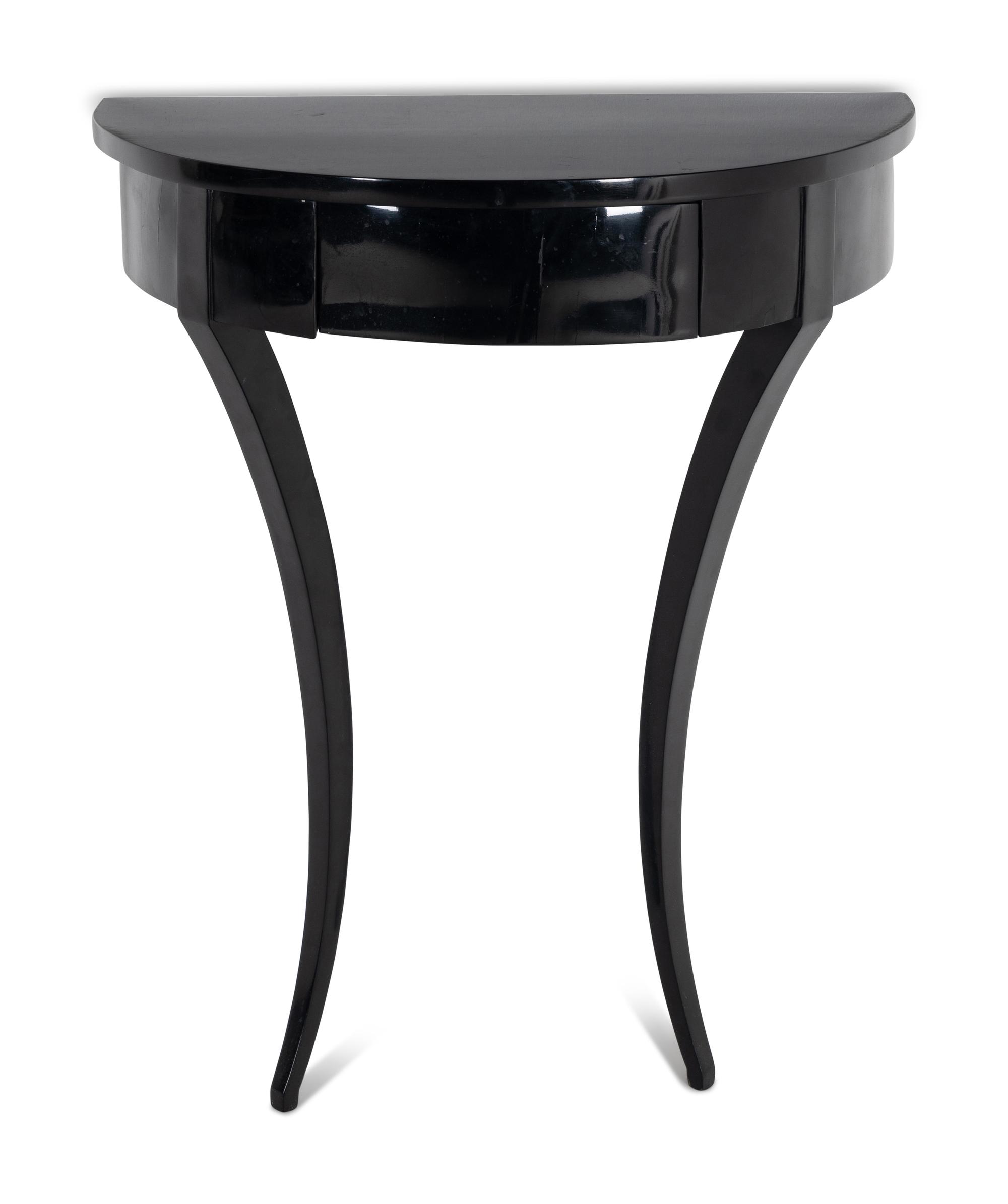 A Biedermeier Black-Painted Console Table