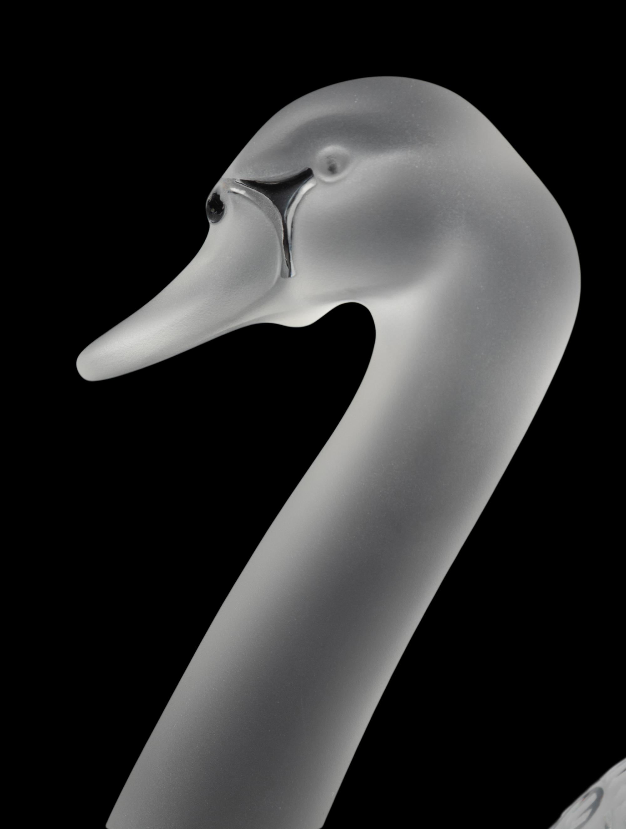 A Pair of Lalique Cygnes Sculptures