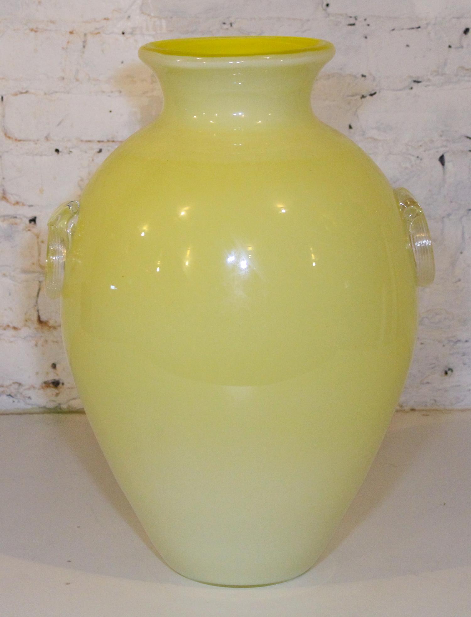 An Italian Glass Vase. Height 19 1/2 inches.