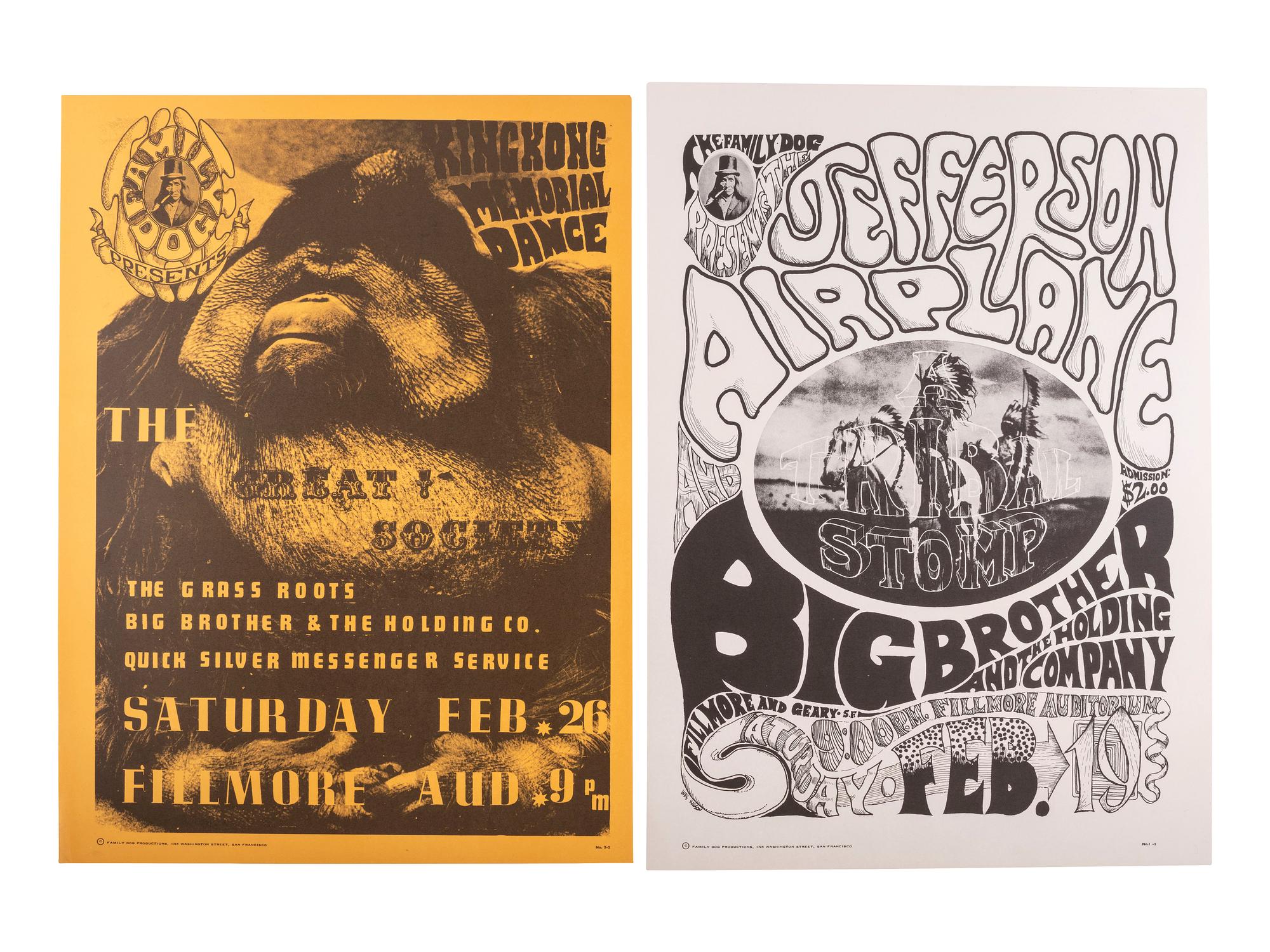 [MUSIC] -- [POSTERS]. WILSON, Wes and HELMS, Chet, artists. A group of 8 Family Dog posters from 1966, comprising: