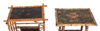Two Victorian Style Burnt Bamboo and Lacquer Side Tables — 20TH CENTURY