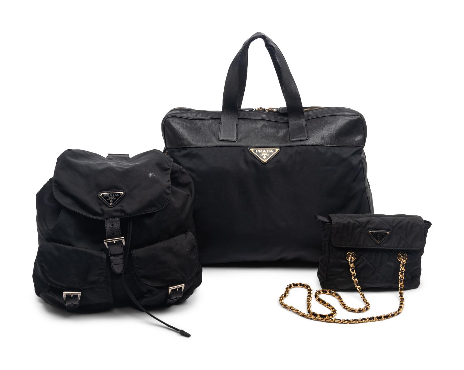 Three Prada Nylon Bags