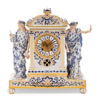 A Meissen Porcelain Mantel Clock