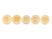 A Set of Five French Glazed Earthenware Plates