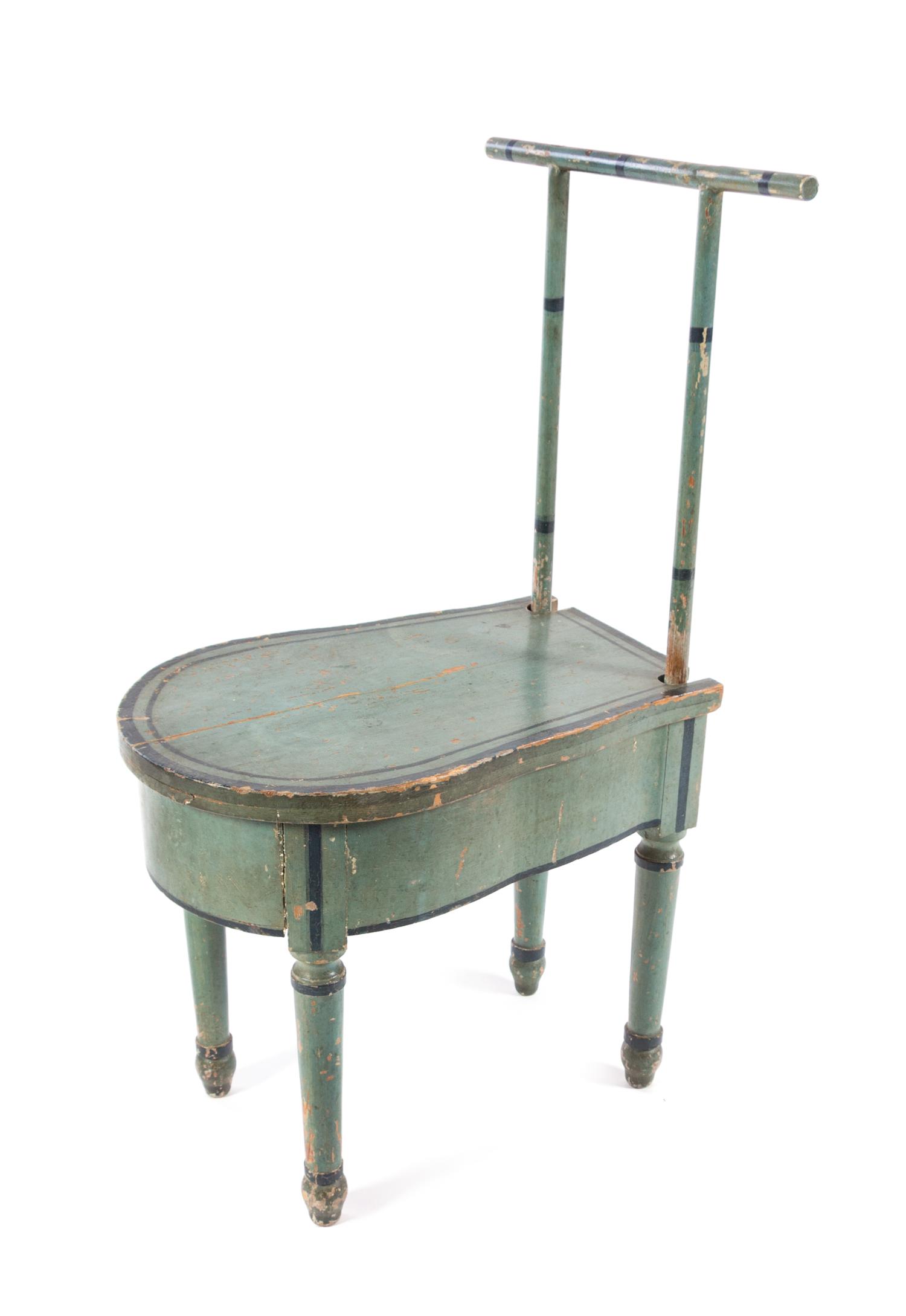 A French Provincial Painted Bidet Chair — 19TH CENTURY