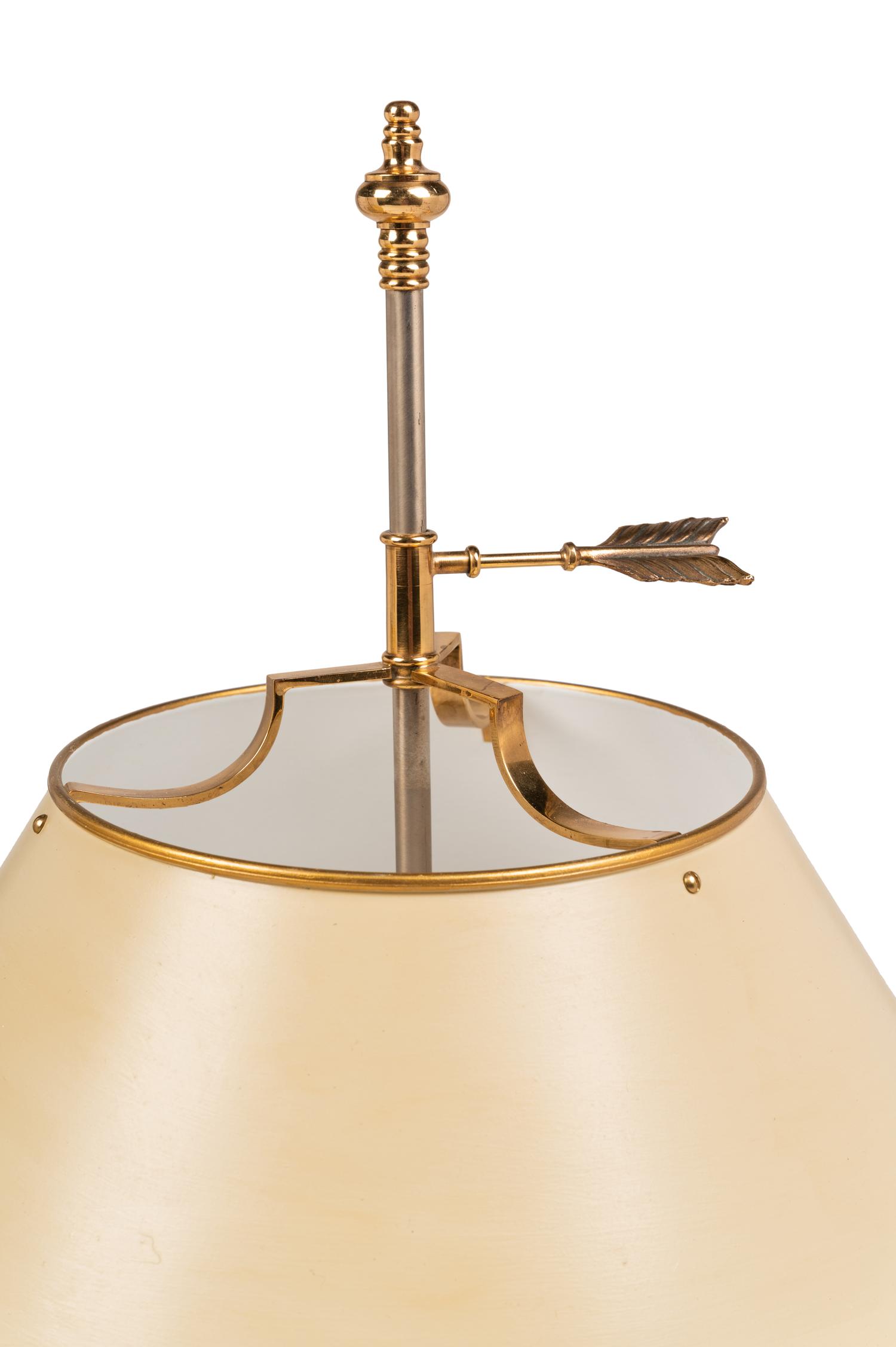 A Pair of Gilt Metal and Tôle Bouillotte Lamps