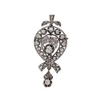 VICTORIAN, DIAMOND PENDANT/BROOCH NECKLACE