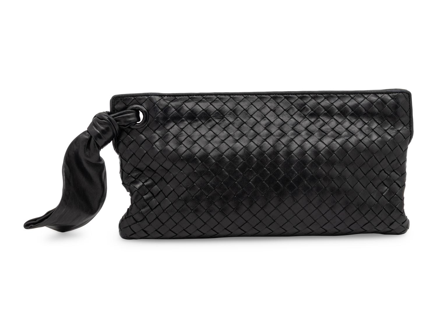 Bottega Veneta, Black Intrecciato Clutch