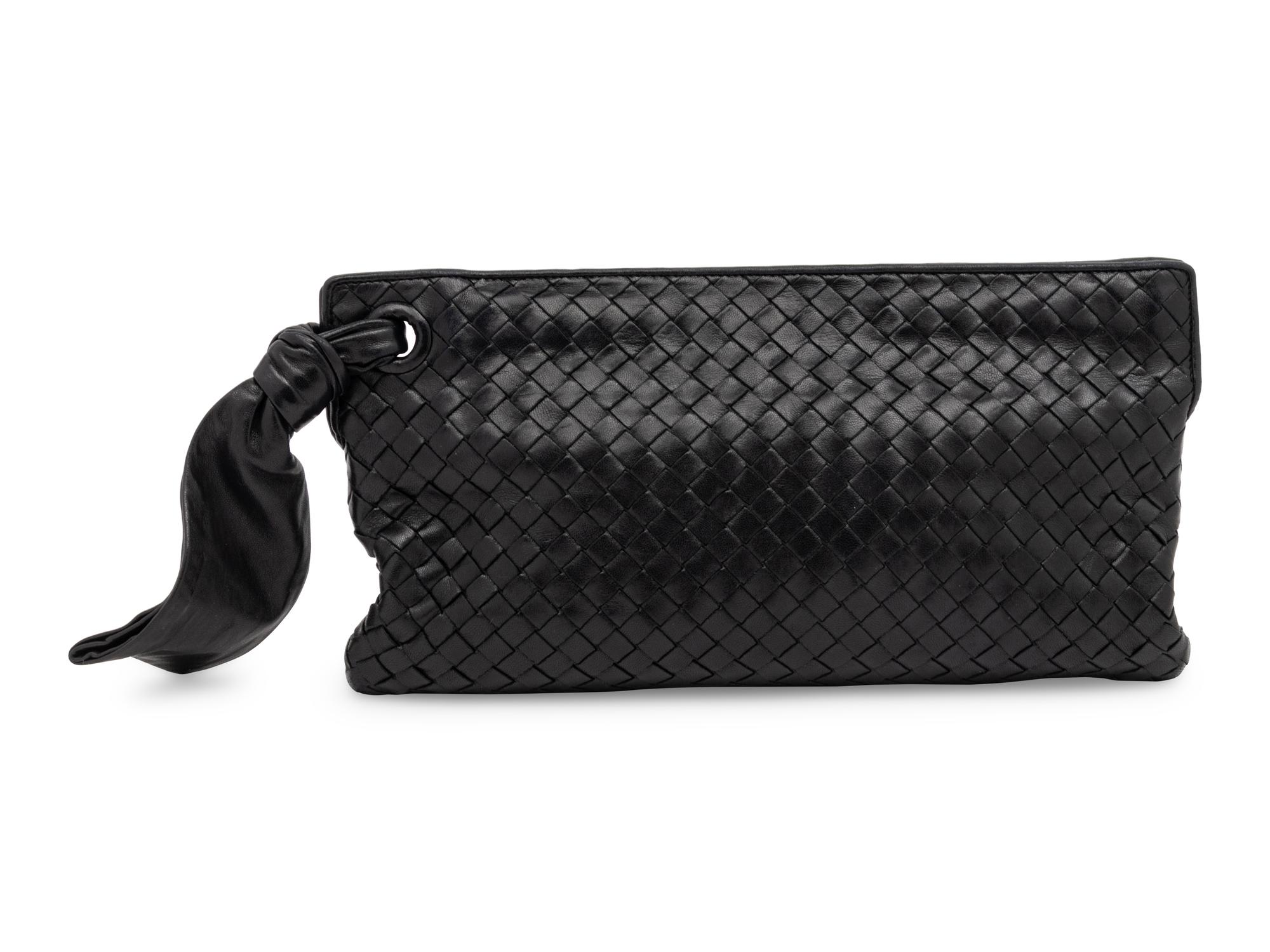 Bottega Veneta, Black Intrecciato Clutch