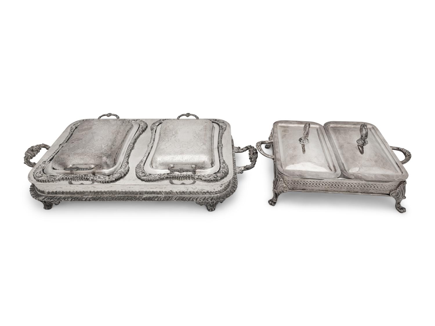 A Group of Silver-Plate Covered Serving Dishes