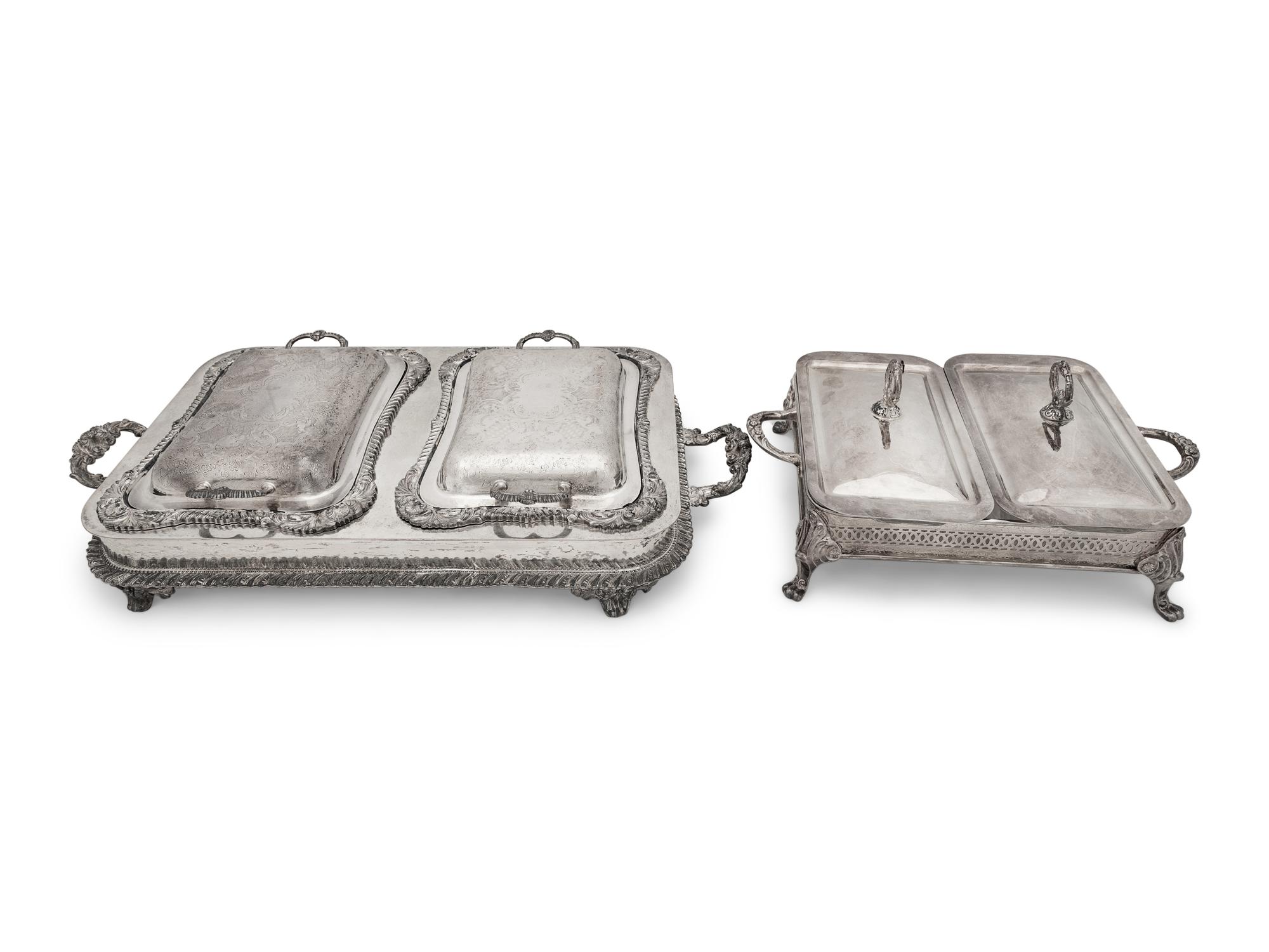 A Group of Silver-Plate Covered Serving Dishes