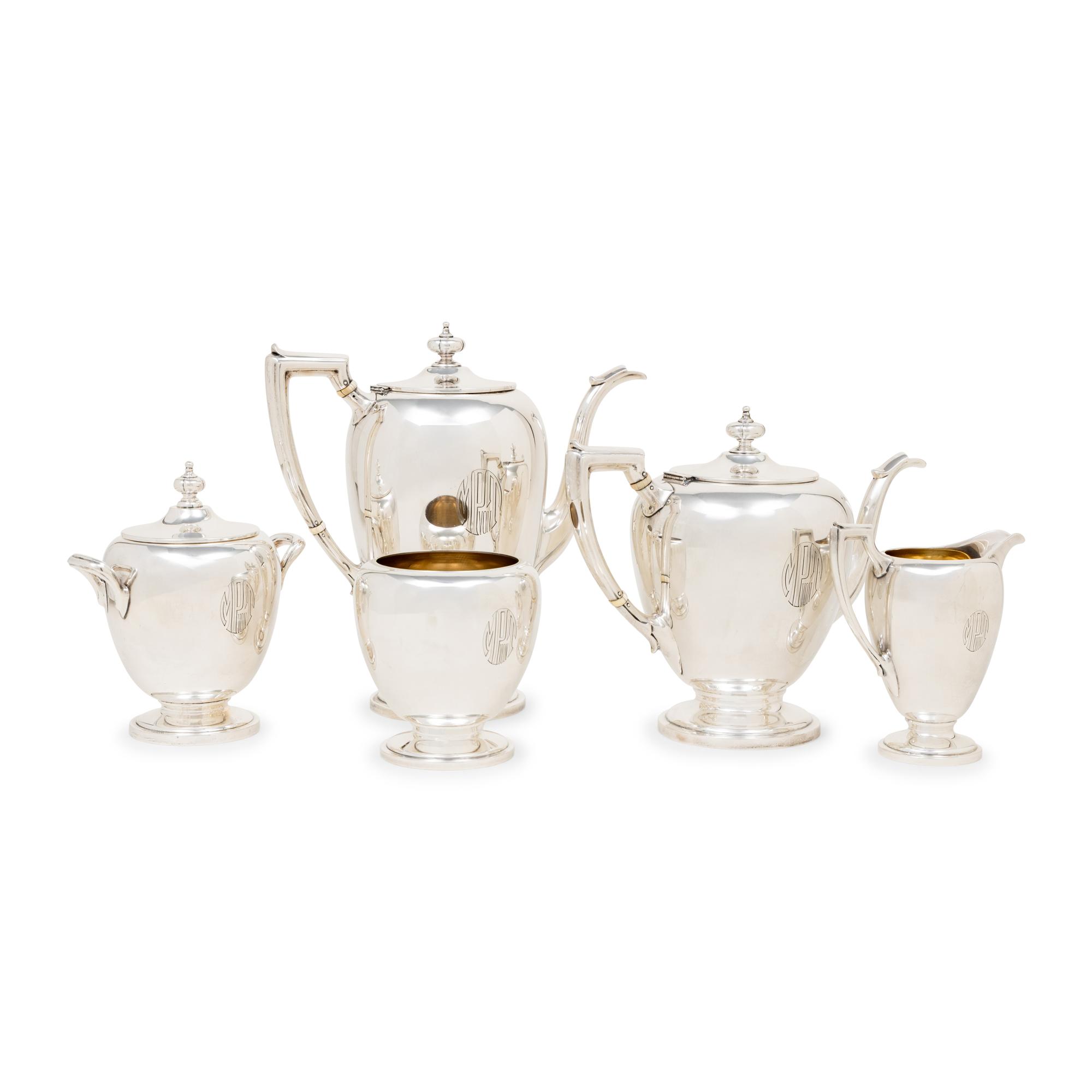 An American Silver Five-Piece Tea and Coffee Service