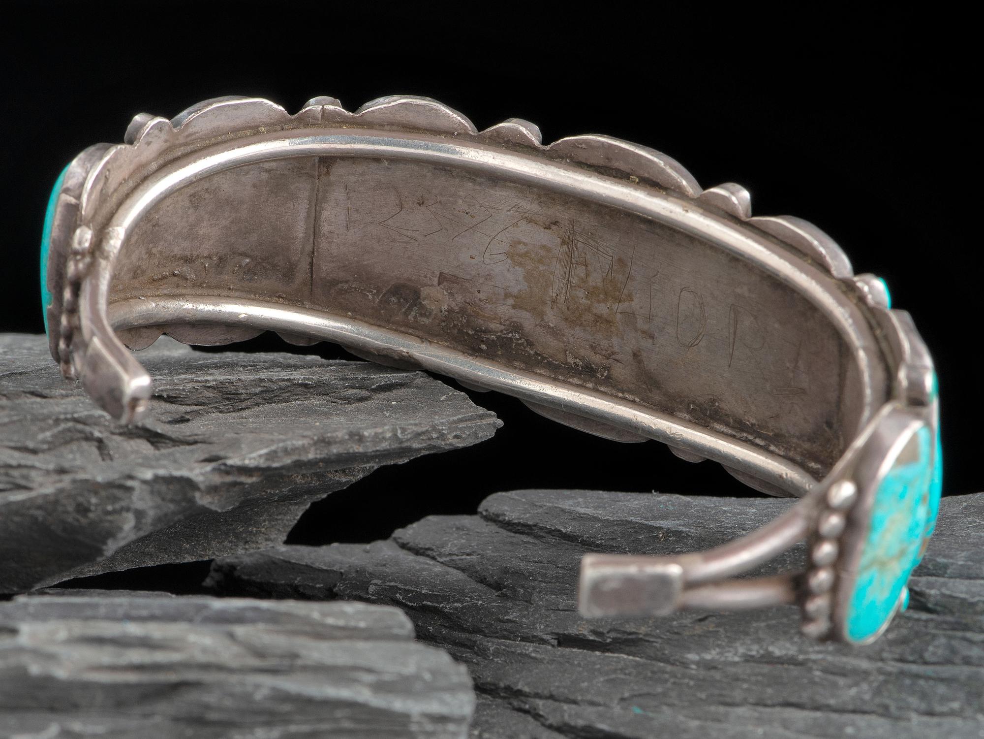 Navajo Silver and Turquoise Cuff Bracelet
