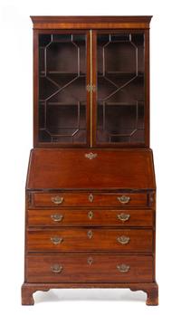 An English Mahogany Bureau Bookcase