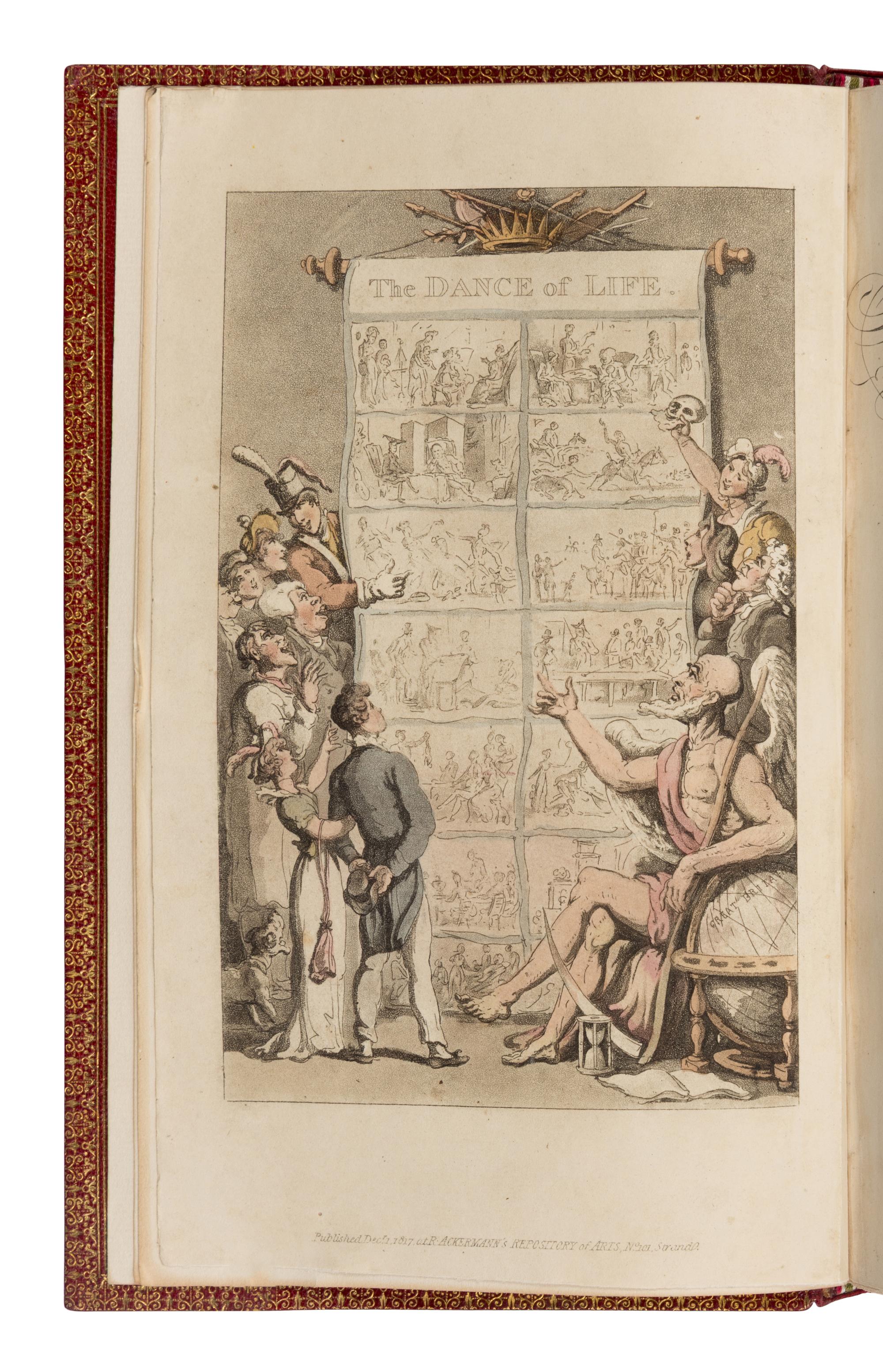 [Rowlandson, Thomas (1756-1827), illustrator]. -- Combe, William (1742-1823). The Dance of Life, A Poem . London: R. Ackermann, 1817.