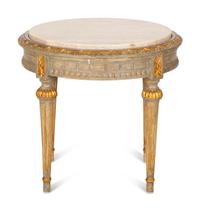 A Louis XVI Style Painted Stone-Top Occasional Table