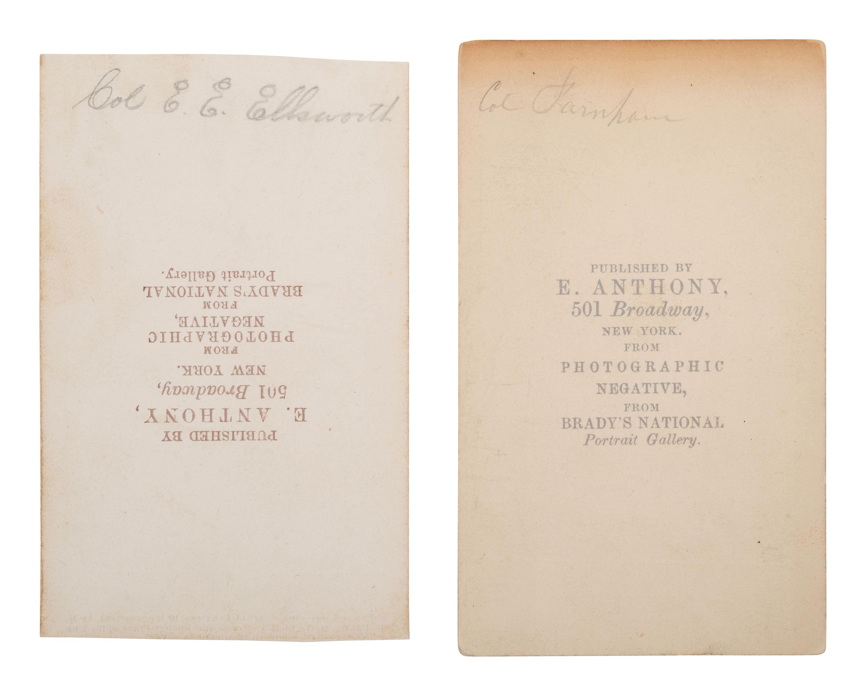 [CIVIL WAR]. CDV of NY Colonel Noah Farnham, commander of Ellsworth's Zouaves, KIA 1st Bull Run.