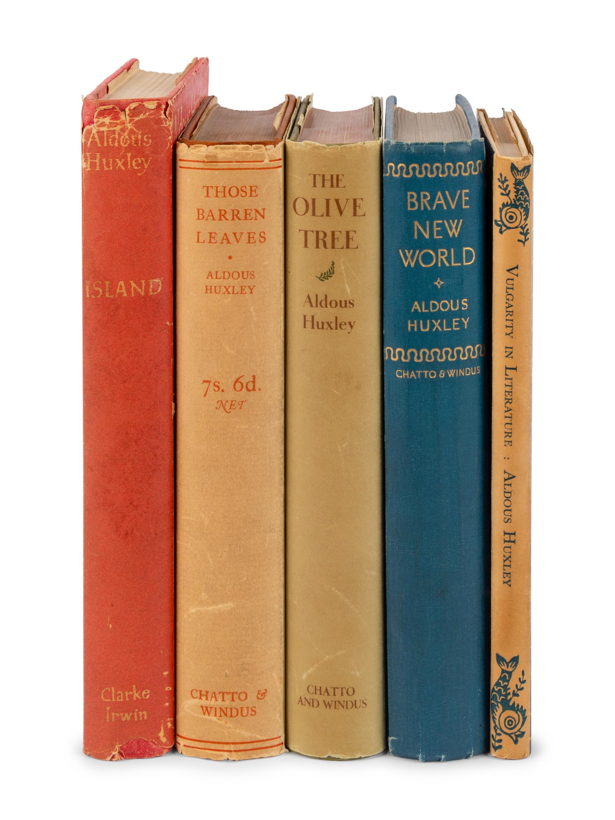 HUXLEY, Aldous (1894-1963). A group of 5 works, comprising: