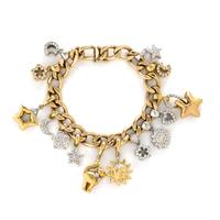 GOLD AND DIAMOND CHARM BRACELET