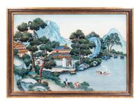 A Chinese Export Reverse Painted Glass Picture