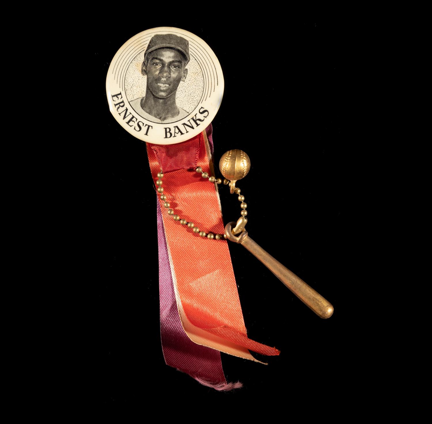 A Rare 1950s Ernie Banks Chicago Cubs Stadium Pinback Button