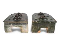 Two Chinese Green-Glazed Terracotta Stove Models