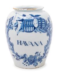 A Delft Pottery Tobacco Jar