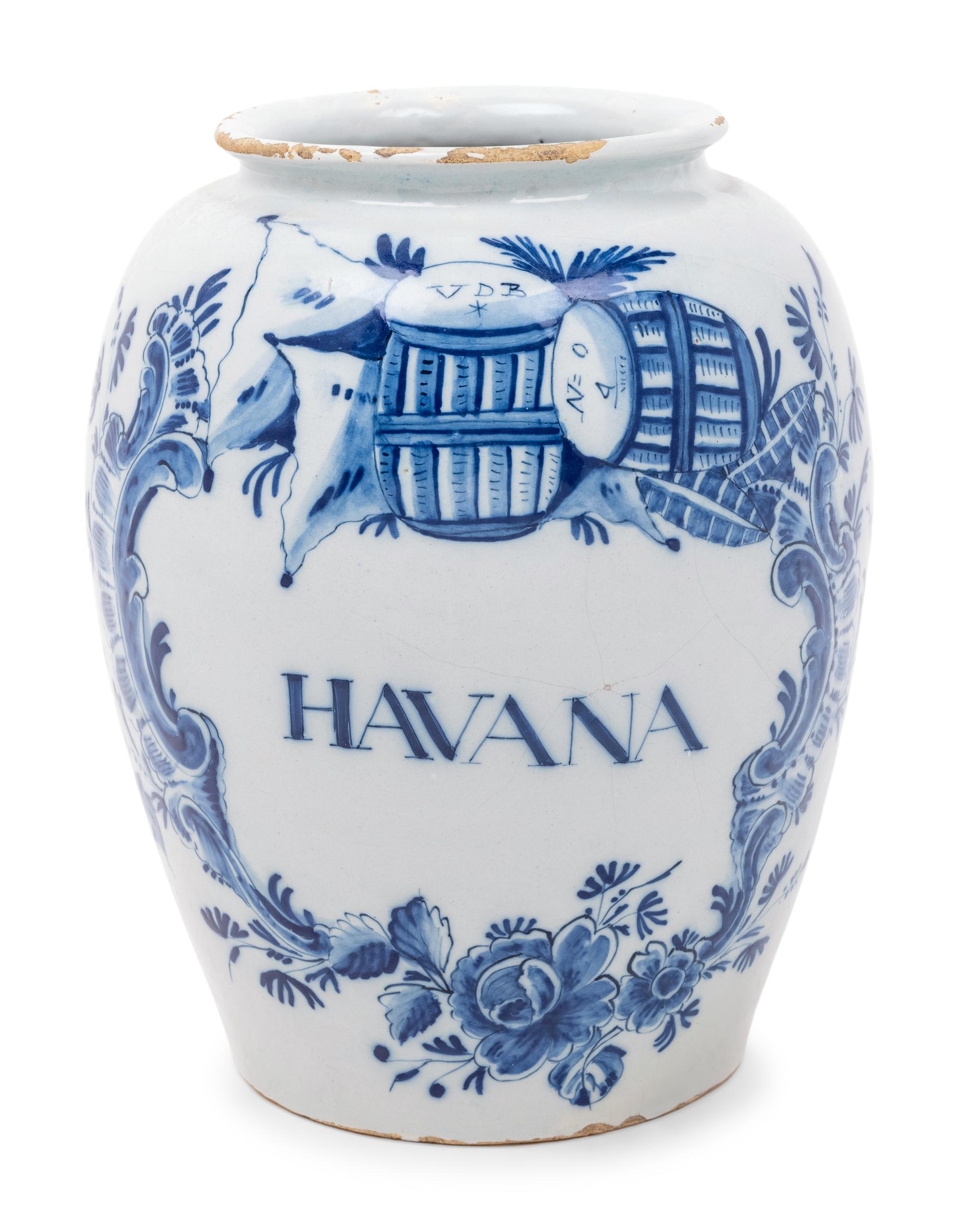 A Delft Pottery Tobacco Jar