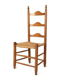 Two Pennsylvania Maple Ladderback Rush-Seat Side Chairs