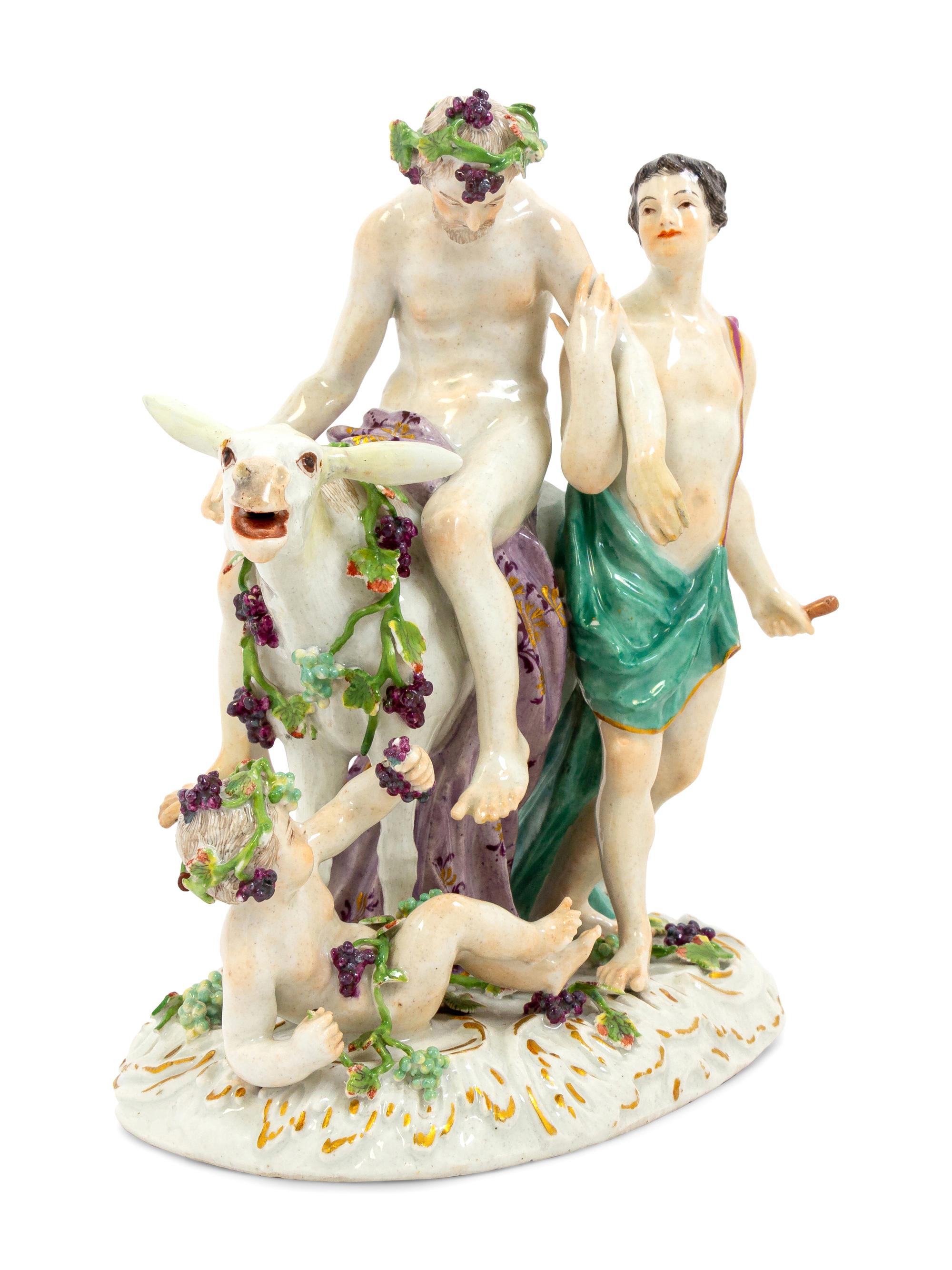 A Meissen Porcelain Bacchus Group
