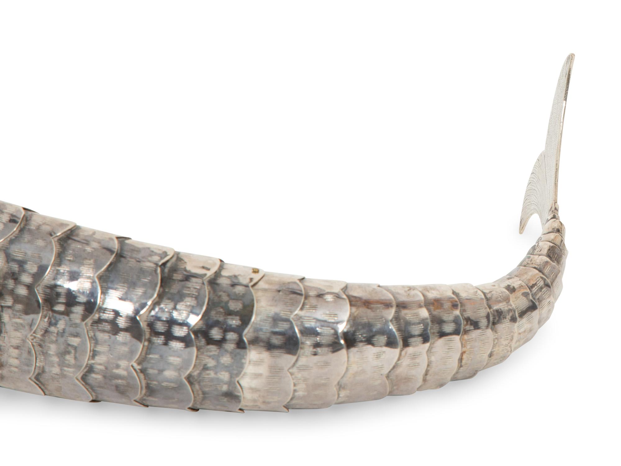 Two Spanish Reticulated Silver Models of Fish