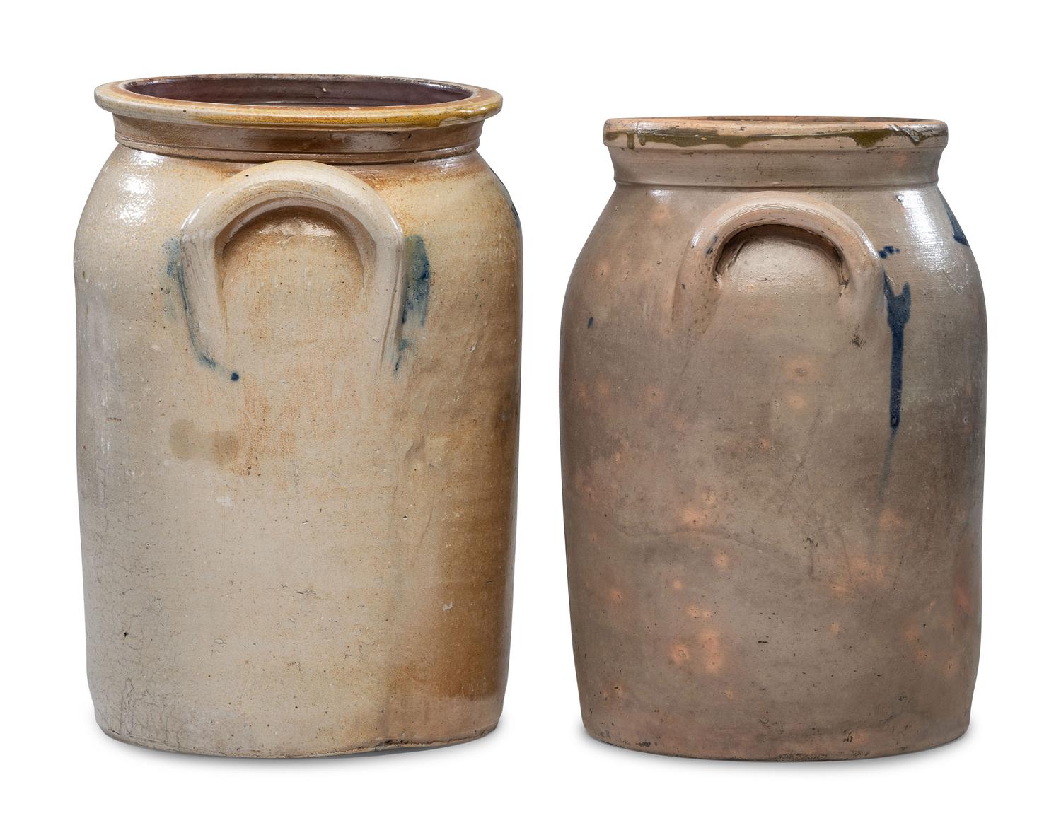 Two Three-Gallon Stoneware Crocks
