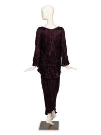Charles & Patricia Lester, Devoré Topper & Pleated Silk Skirt Ensemble