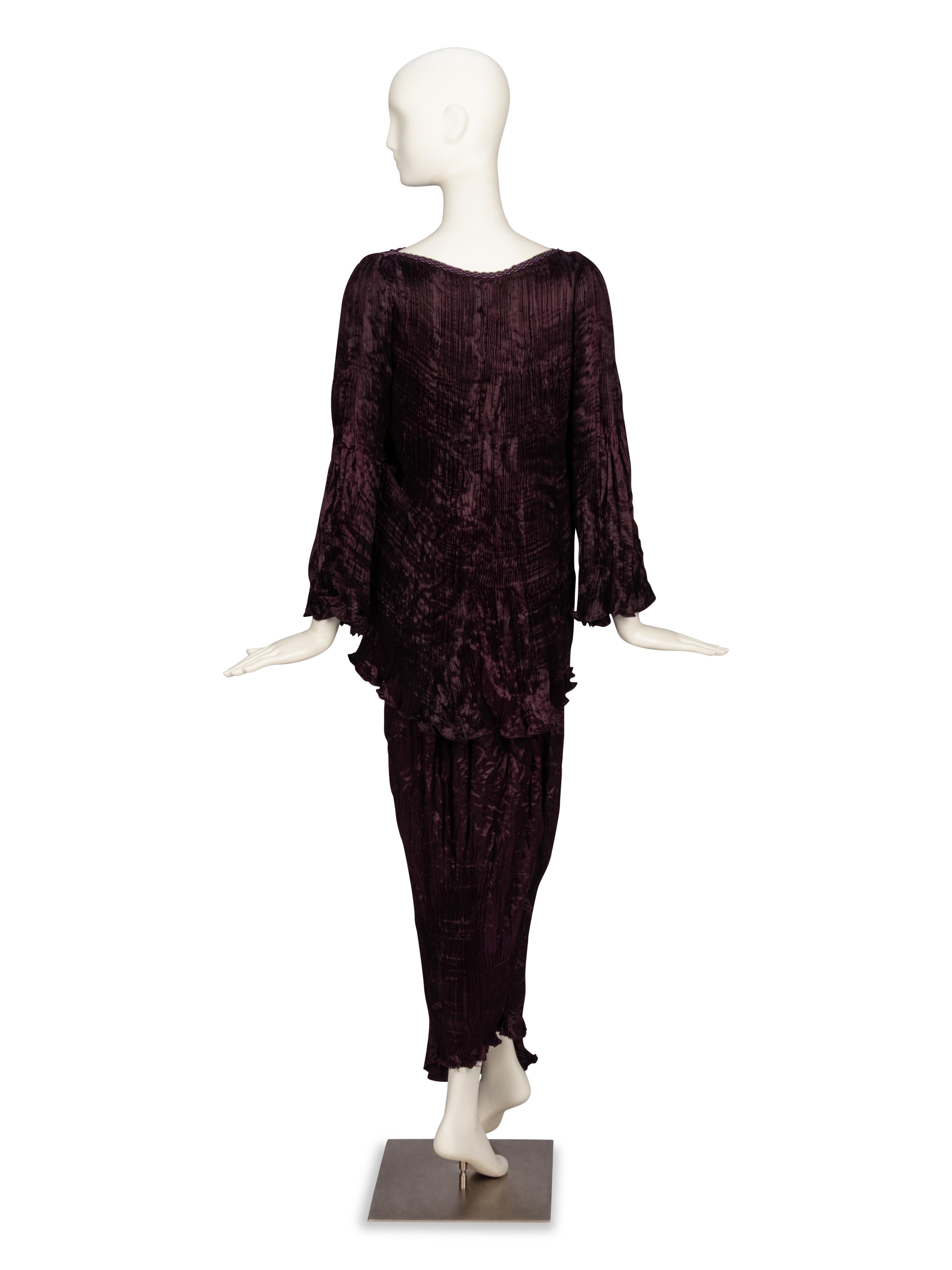 Charles & Patricia Lester, Devoré Topper & Pleated Silk Skirt Ensemble